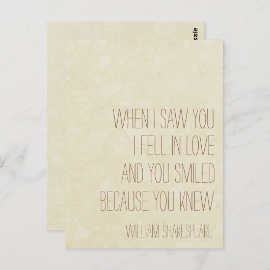 VintageLove -ウィリアム・シェイクスピアの引用文-郵便はがき ポストカード (正面/裏面)