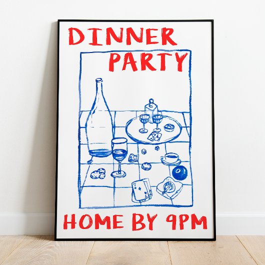 Vintager Dinner Party Bar Cart ポスター