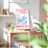 Vintager Dinner Party Bar Cart ポスター