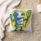 vintaje cute robot steampunk friendly IA 4 クッション (ブランケット)