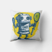 vintaje cute robot steampunk friendly IA 4 クッション (裏面)