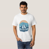 vintaje design boat ocean 2 tシャツ (正面フル)
