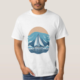 vintaje design boat ocean 2 tシャツ