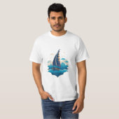vintaje design boat ocean 3 tシャツ (正面フル)
