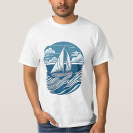 vintaje design boat tシャツ
