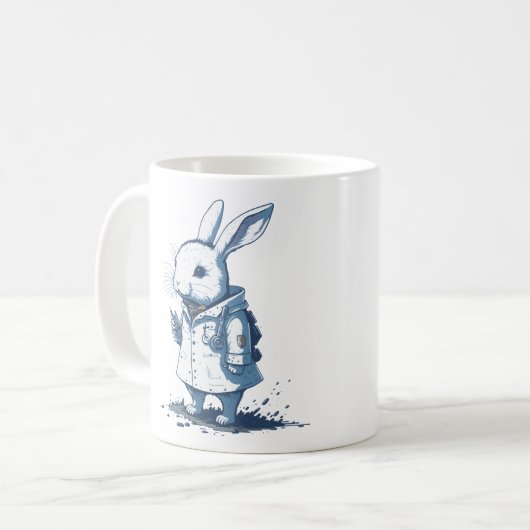 vintaje little bunny hobby doctor sin fondo コーヒーマグカップ (正面左)
