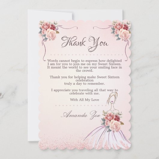 Vintange Sweet 16 / Quinceaeneraありがとうございました 招待状 (正面)