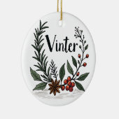 Vinter - Scandinavian Winter Floral Ornament セラミックオーナメント (右)