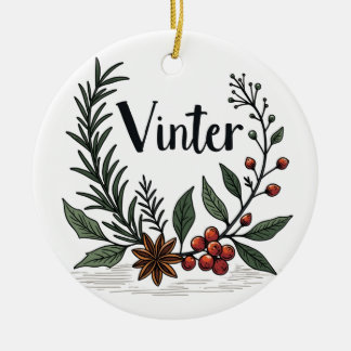 Vinter - Scandinavian Winter Floral Ornament セラミックオーナメント
