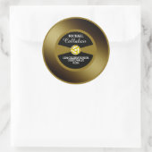 Vinyl 45 ゴールドレコード 個人宛名シール ラウンドシール (バッグ)