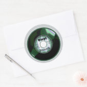 VINYL 45 RPMレコード、緑/白 ラウンドシール (封筒)