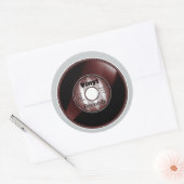 VINYL 45 RPMレコード、赤/白 ラウンドシール (封筒)