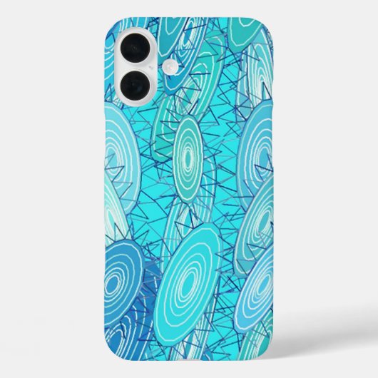 "Vinyl Blues"抽象芸術-ターコイズ、青、白 Case-Mate iPhoneケース (裏面)
