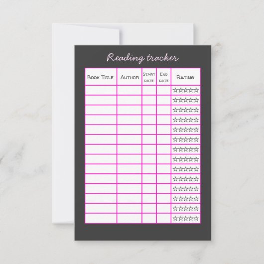 Vinyl & Books Personalized Reading Tracker Card 招待状 (正面)