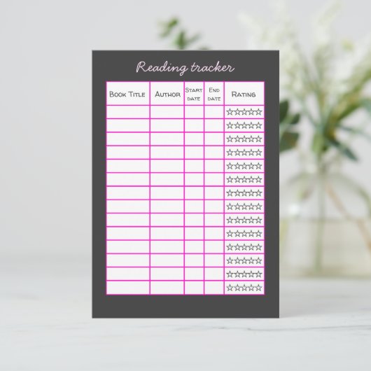 Vinyl & Books Personalized Reading Tracker Card 招待状 (スタンド正面)