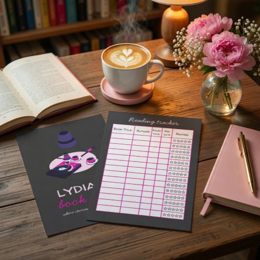 Vinyl & Books Personalized Reading Tracker Card 招待状