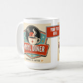 Vinyl Diner Records & Coffee – レトロ音楽 コーヒーマグカップ (正面左)