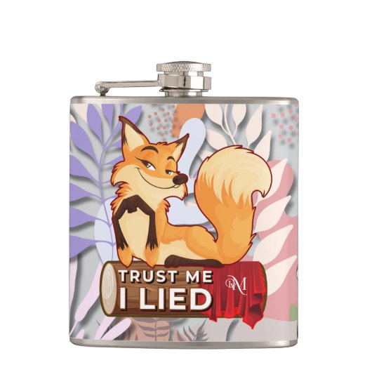 Vinyl Flask 6oz : Trust Me (ライトグレー) フラスク (正面)
