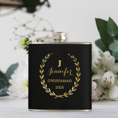 Vinyl flask with personalized black design  フラスク