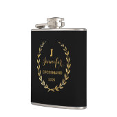 Vinyl flask with personalized black design  フラスク (左)