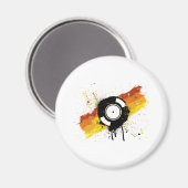 Vinyl Graffiti - DJ record DJing DJs Disk Jockey マグネット (正面/裏面)