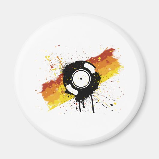 Vinyl Graffiti - DJ record DJing DJs Disk Jockey マグネット (正面)