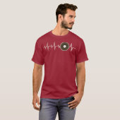 Vinyl Heartbeat - EKG Puls Line Vinyl Records DJ Tシャツ (正面フル)