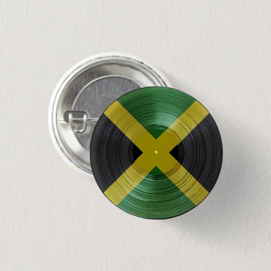 Vinyl Jah Music Rasta Reggae Roots Button 缶バッジ (正面&裏面)