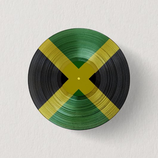 Vinyl Jah Music Rasta Reggae Roots Button 缶バッジ (正面)