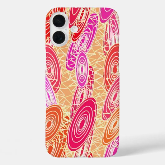 "Vinyl Jazz"抽象芸術 – オレンジ、明るい赤紫色、ピンク Case-Mate iPhoneケース (裏面)