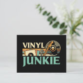 Vinyl Junkie LP Records DJ Turntable Music Collect ポストカード (スタンド正面)