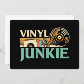 Vinyl Junkie LP Records DJ Turntable Music Collect 招待状 (正面/裏面)
