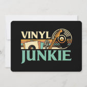 Vinyl Junkie LP Records DJ Turntable Music Collect 招待状 (正面)