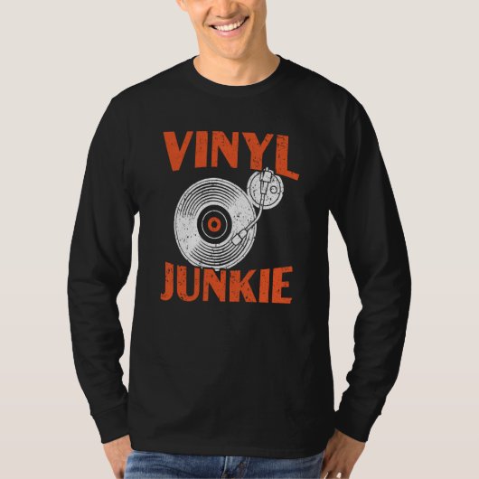 Vinyl Junkie Vinyl Record Player Music  1 Tシャツ (正面)