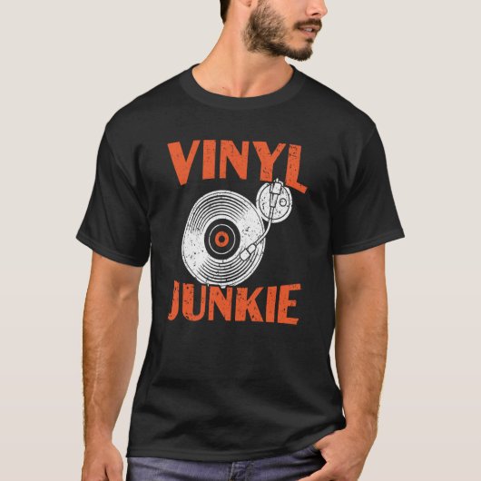 Vinyl Junkie Vinyl Record Player Music  1 Tシャツ (正面)