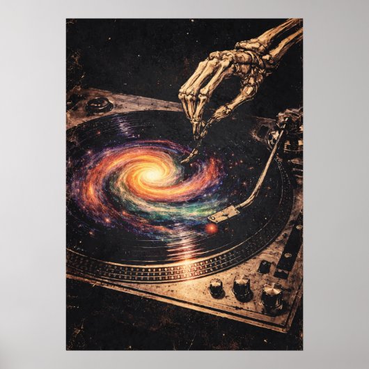 Vinyl Reaper, Retro-Grungy Music Art, Abstract ポスター (正面)