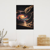 Vinyl Reaper, Retro-Grungy Music Art, Abstract ポスター (キッチン)