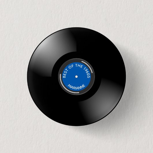 Vinyl Record Album Design Button 缶バッジ (正面)