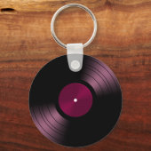 Vinyl Record Album in Pink キーホルダー (正面)