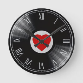 Vinyl record and music elements Watch ラウンド壁時計