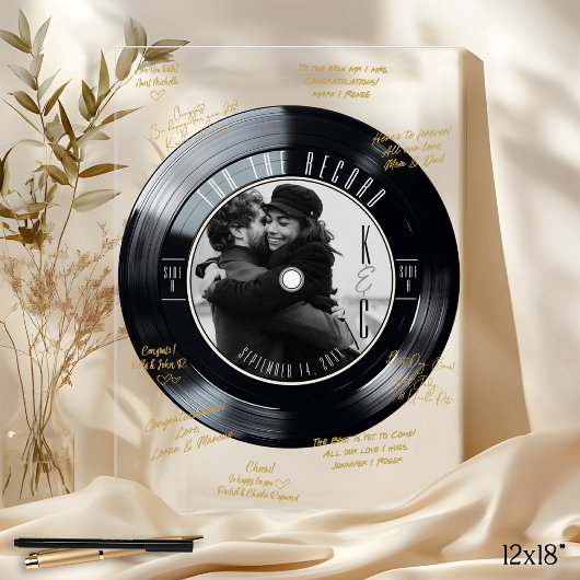Vinyl Record Autograph Photo Wedding Guest Book アクリルサイン