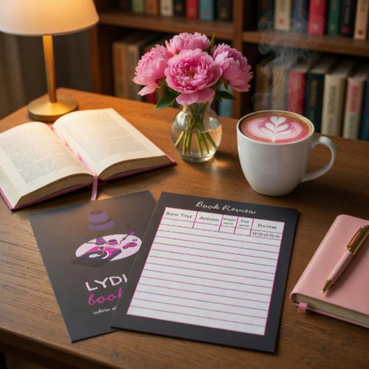 Vinyl Record & Coffee Custom Book Review Card 招待状