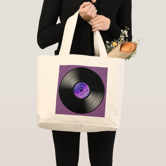 Vinyl Record LP Tote bag for the Music Lover ラージトートバッグ (正面(商品))