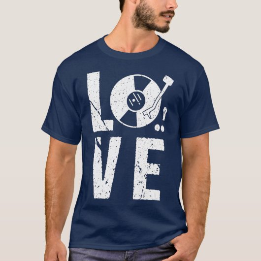 Vinyl Record Music EDMレトロ Tシャツ (正面)