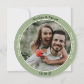 Vinyl Record Photo Green Wedding Save the Date  セーブザデート (裏面)