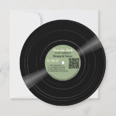 Vinyl Record Photo Green Wedding Save the Date  セーブザデート (正面)