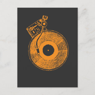 Vinyl Record PlayerターンテーブルDJ用ミュージックギフト ポストカード