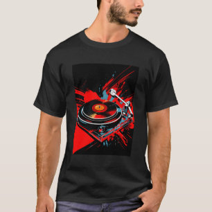Vinyl Record Player Djミュージックヴィンテージレトロ Tシャツ