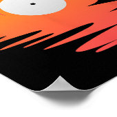 Vinyl Record Retro Disk Sea Beach Turntables Desig ポスター (角)