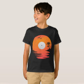 Vinyl Record Retro Disk Sea Beach Turntables Desig Tシャツ (正面フル)